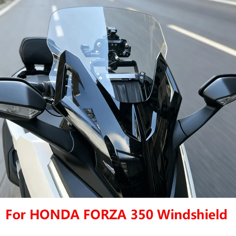 For HONDA FORZA 350 2023-2025 Heightened Motorcycle Windshield Windscreen Wind Deflectors Wind Screen Modification Accessories