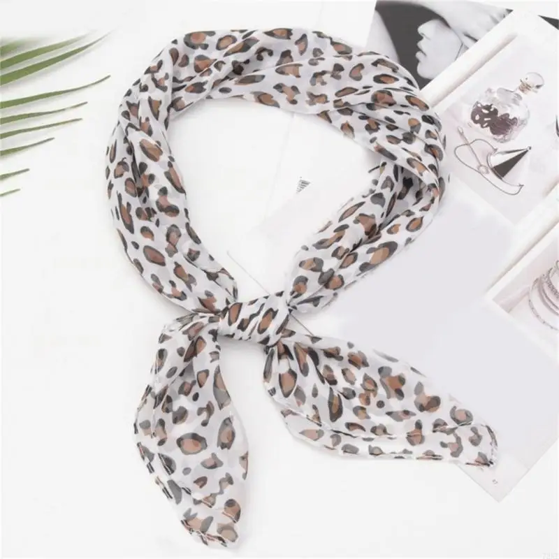 

72XE Modern Leopard Print Scarf Decorative Headscarf Hair Wrap Neckerchief Must Have