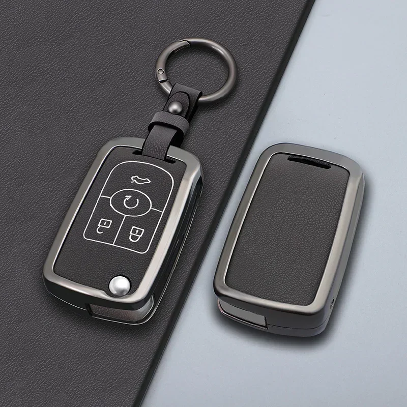 

Alloy Leather Car Key Case Cover For Opel Vauxhall Astra K Corsa E For Buick Verano ENCORE GX GL6 Folding Keys Shell Accessories