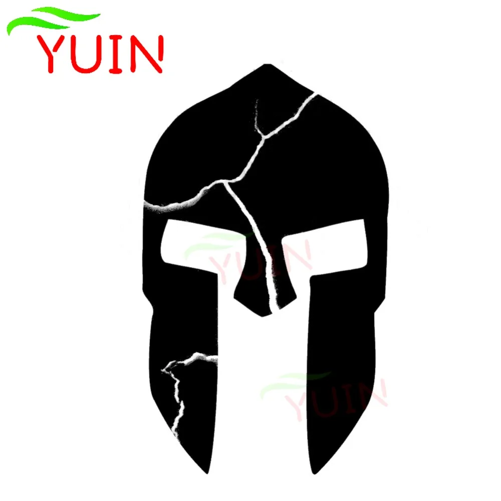 YUIN Personality Spartan Helmet Car Sticker Fashion PVC Trunk Cars Accessories Decal Cover Scratch Waterproof Sunscreen Stickers