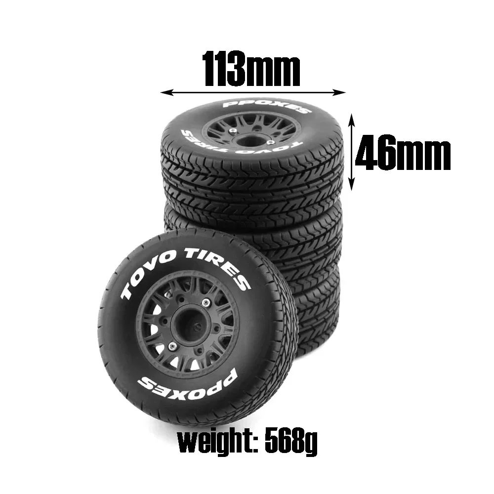 

4 Stuks 113Mm 1/8 1/10 Korte Cursus Truck Band Wiel Met 12 14 17Mm Hex voor Slash Arrma SENTON VKAR RC Auto