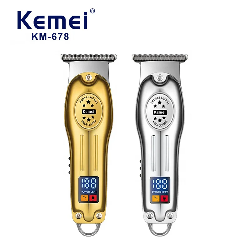 Kemei KM-678 Professional Cordless Hair Clipper, Metal Body, USB Charging, Men's Electric Hair Clipper