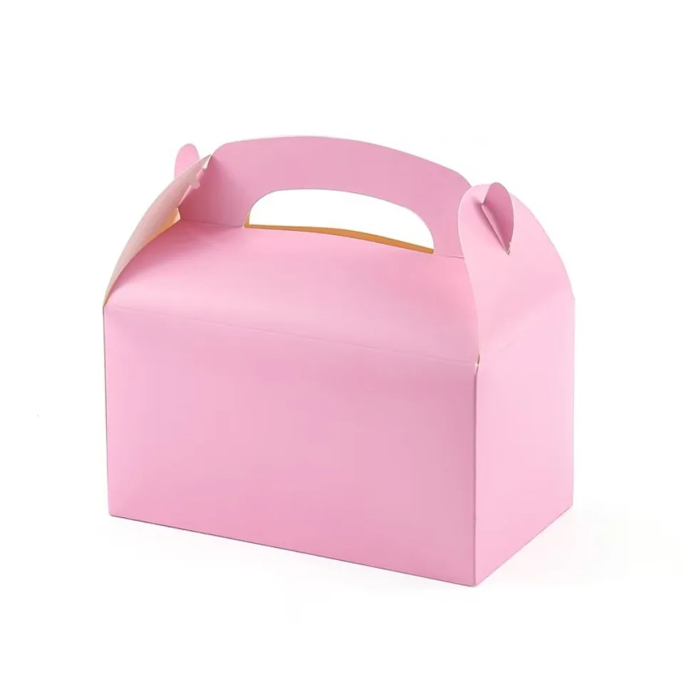 10/30/50PCS Griff Leckerli Box Keks Backpapier Süßigkeiten Cookie Box für Gäste Geburtstag Party Rosa Leckereien Tasche Verpackung Gefälligkeiten – Detail 12