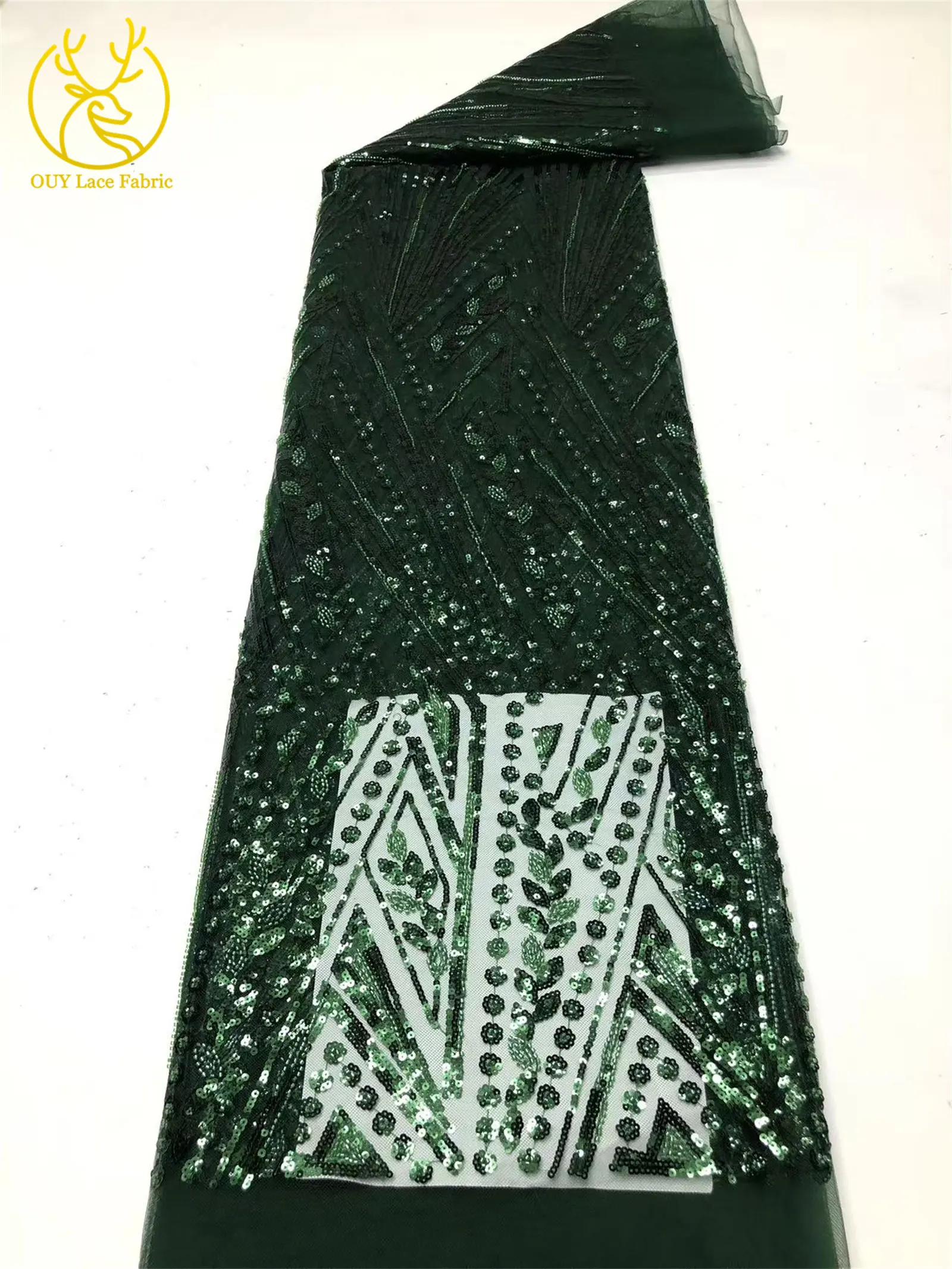 5 Yards Afrikanischer Pailletten-Perlen-Spitzenstoff 2026 Hochwertige, stark nachgefragte französische nigerianische Stickerei für Damen-Hochzeitskleider zum Nähen – Detail 16