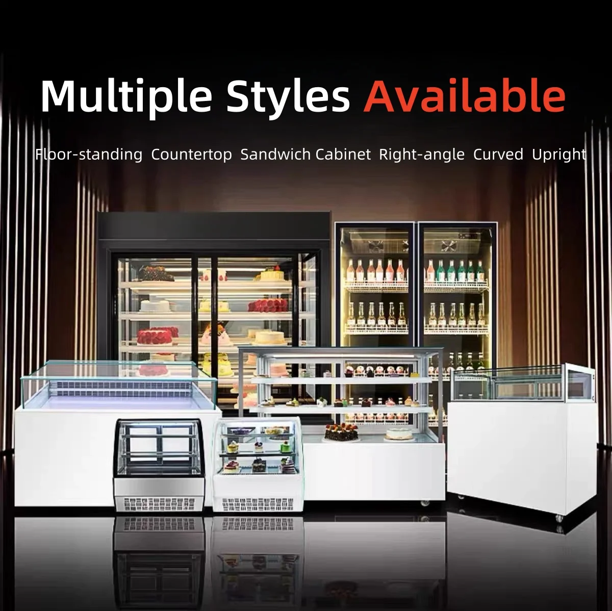 8- Commercial Ultra White Bakery Design Showcase Cake Display Stand Bread Display Showcase for Supermarket