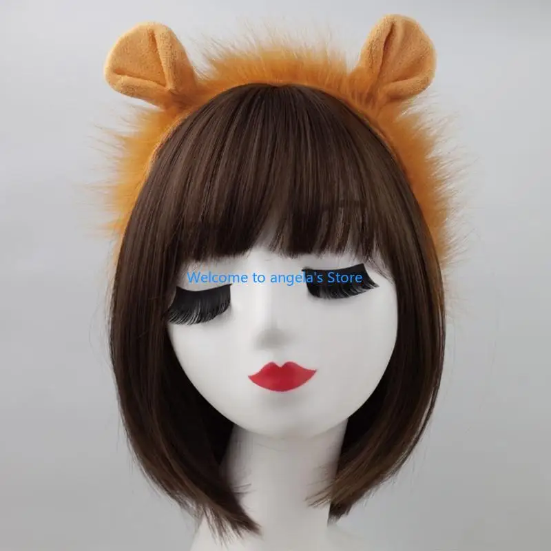 X4YC Con Sư Tử Trang Phục Hóa Trang Động Vật Đầm Bộ Dụng Cụ Sư Tử Băng Đô Quấn Tóc Đuôi, Bowtie