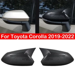 For Toyota Corolla 2019 2020 2021 2022 Rearview Side Mirror Cover Wing Cap Exterior Door Rear View Case Trim Carbon Fiber Look