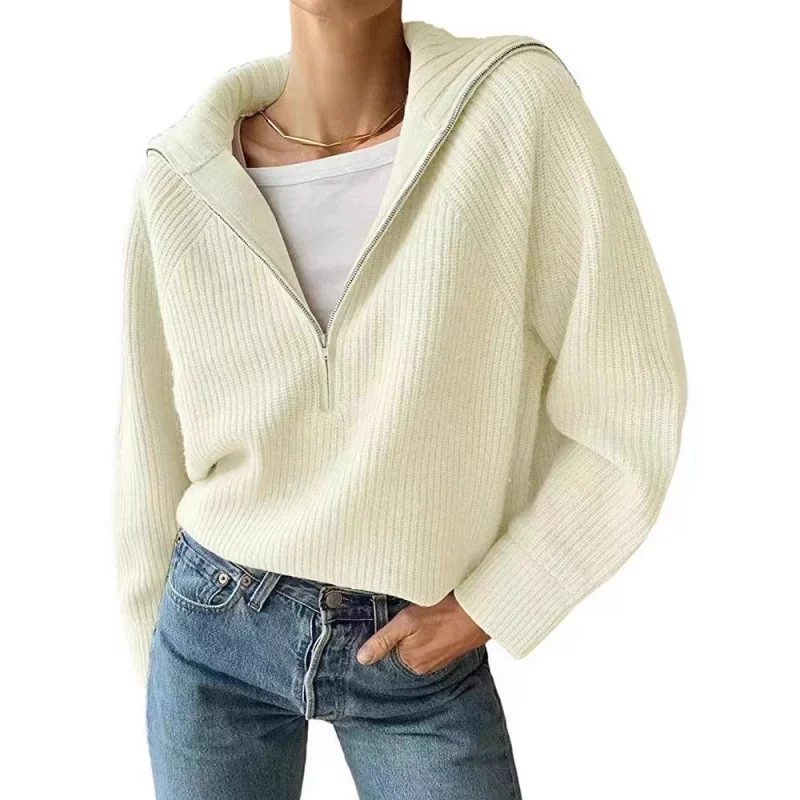 

New2025Lazy Top Короткая куртка-толстовка для женщин, уникальный модный вязаный свитер в американском стиле