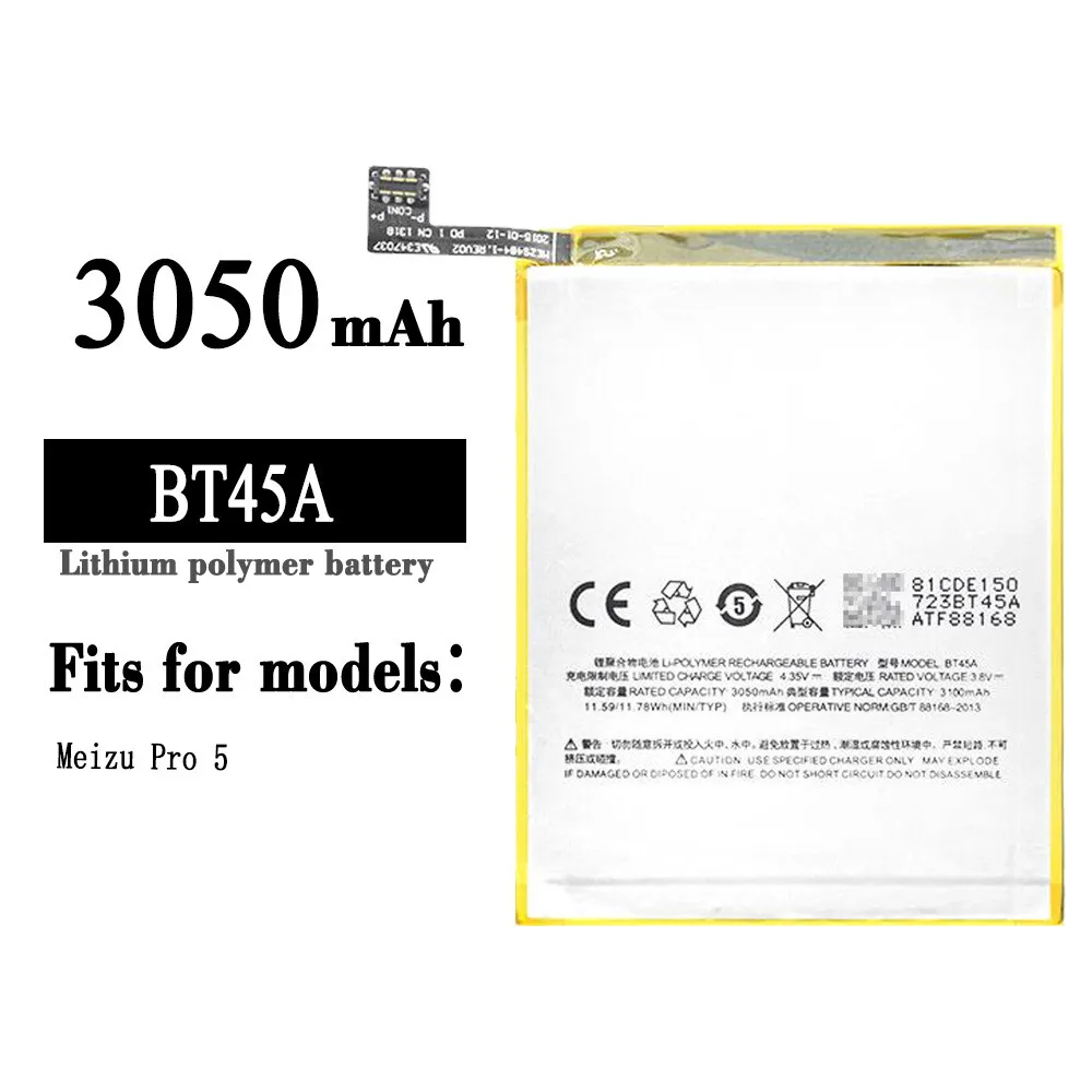 New High Quality Battery For Meizu Pro 5 BT45A 3050mAh Internal Replacement