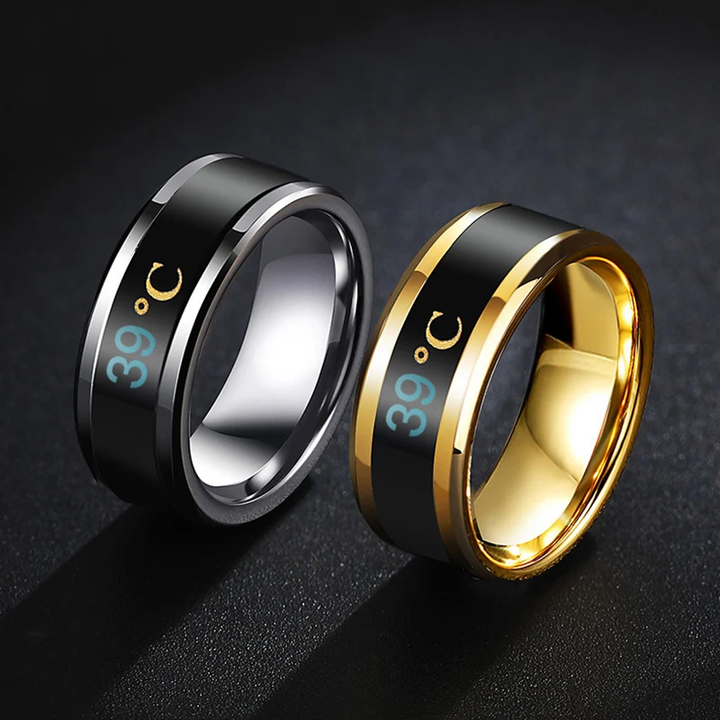 Temperatur Paar Ring Titan Stahl Stimmung Emotion Gefühl Intelligente Empfindliche Ringe für Frauen Männer Mode Wasserdicht Schmuck