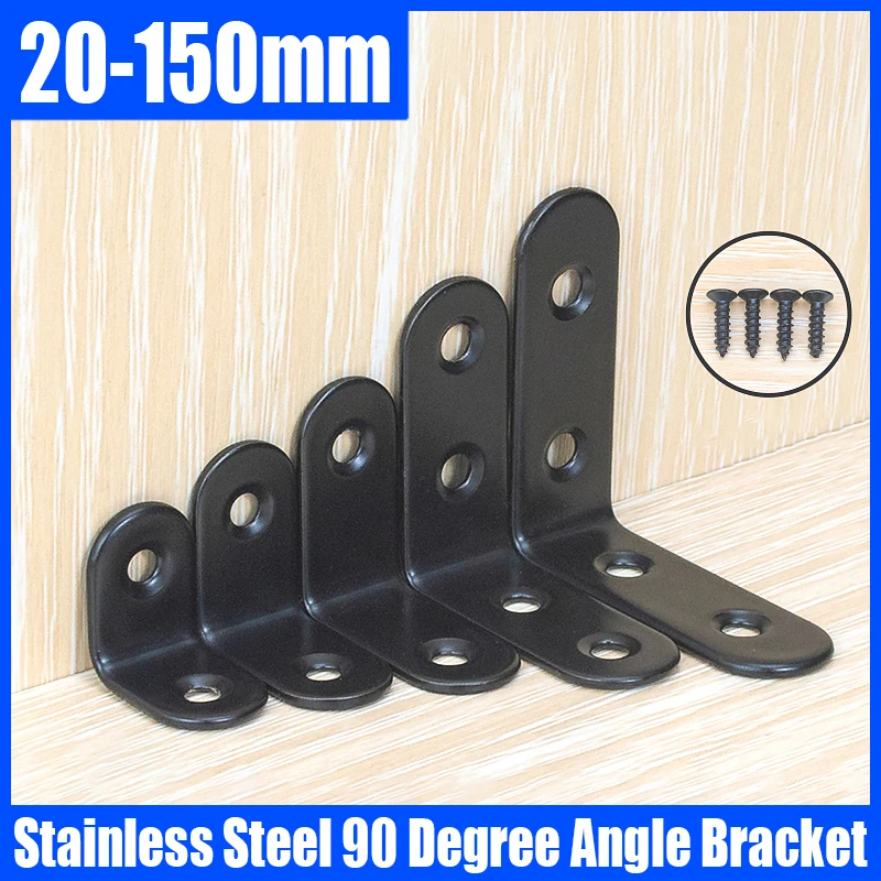 

2PCS Thickened Stainless Steel 90 Degree Angle Bracket Corner Brackets Joint Bracket Fastener L Bracket For Fixing Furniture