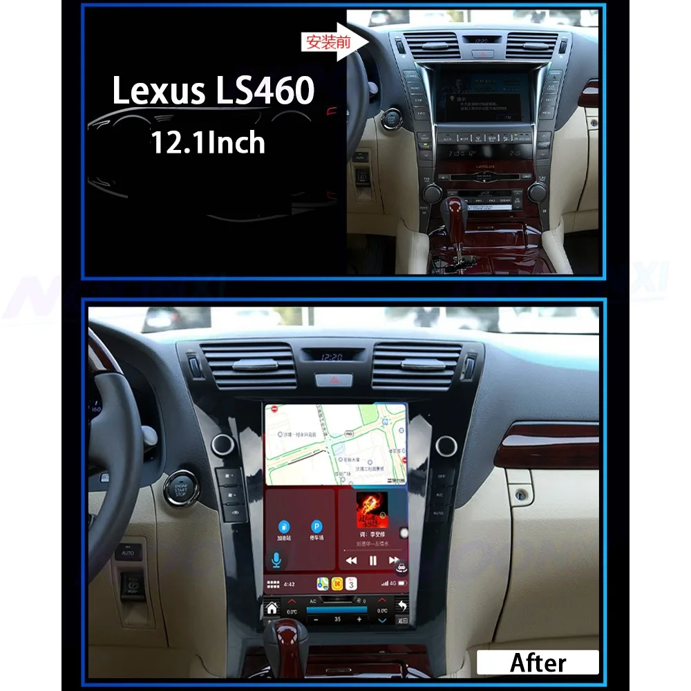 For Lexus LS460 2006-2010 Tesla Style Android Car GPS Navigation Multimedia Player Car Radio Head Unit  Player