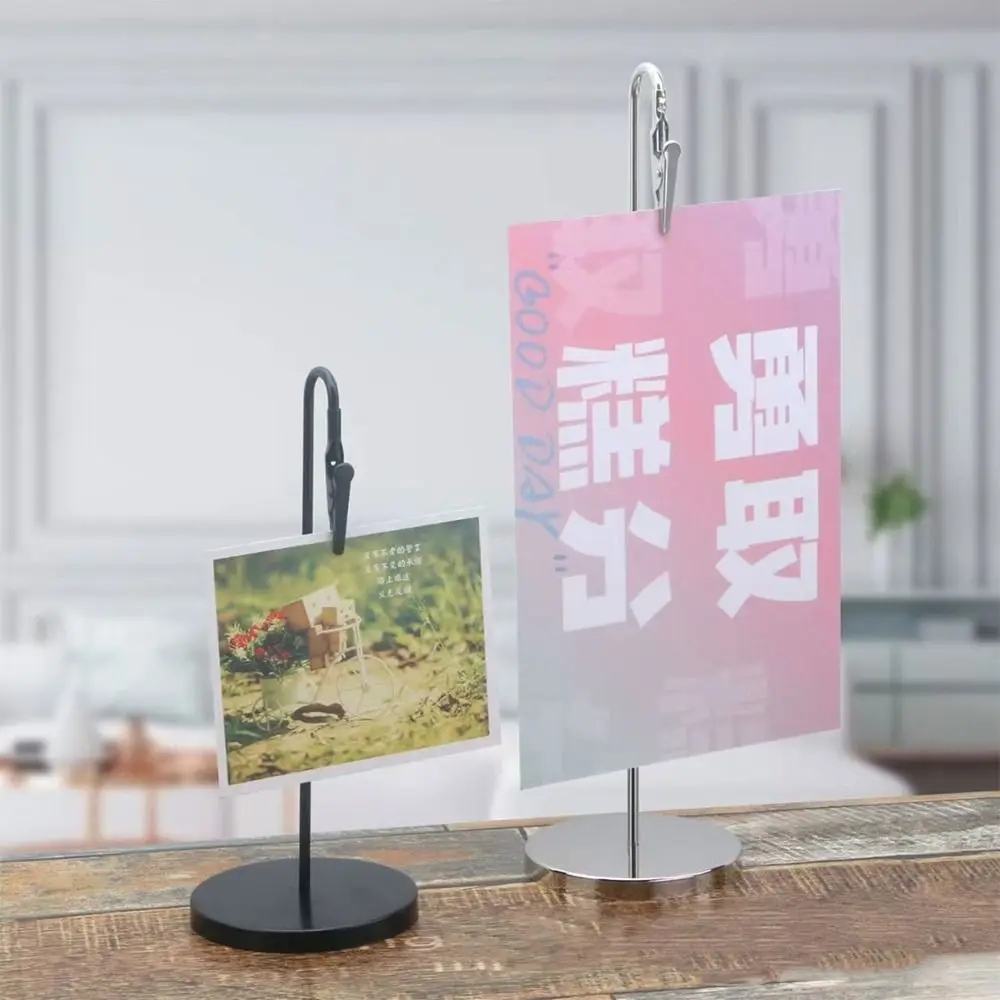 

Black Clamps Metal Place Card Holder Non-Slip Base Elegant Wedding Table Stands Versatile Place Card Stands Birthday Party