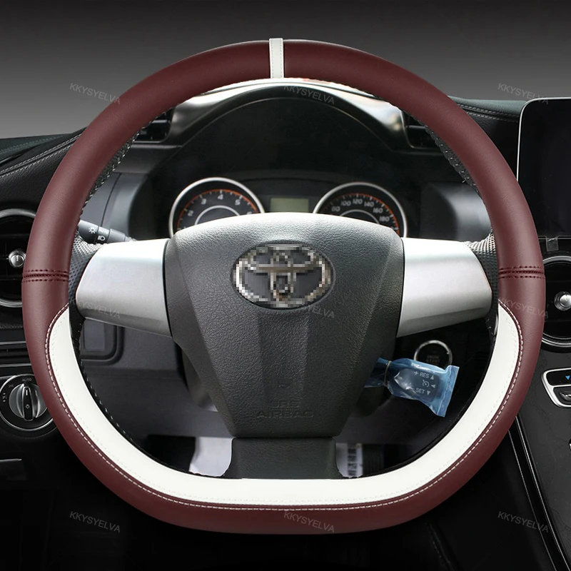 Car Steering Wheel Cover Microfiber Leather For Toyota Wish Auto Accessories interior Fast Shipping