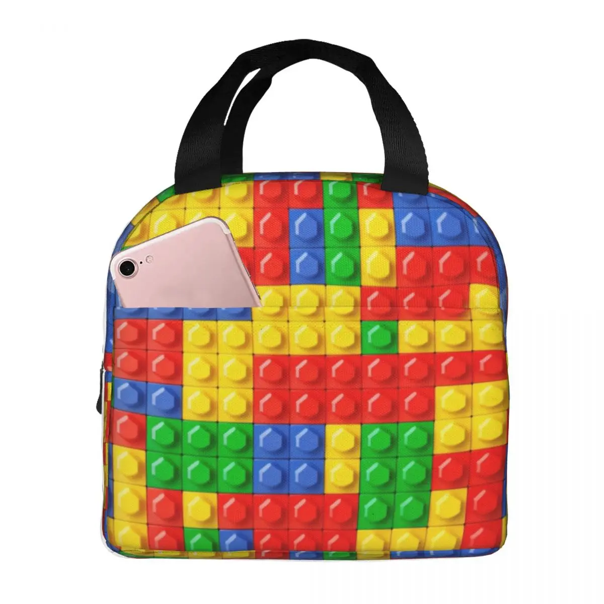 Brick Builder Blocks Master Builder Thermal Insulated Lunch Bag Women Portable Lunch Container Outdoor Picnic Storage Food Box