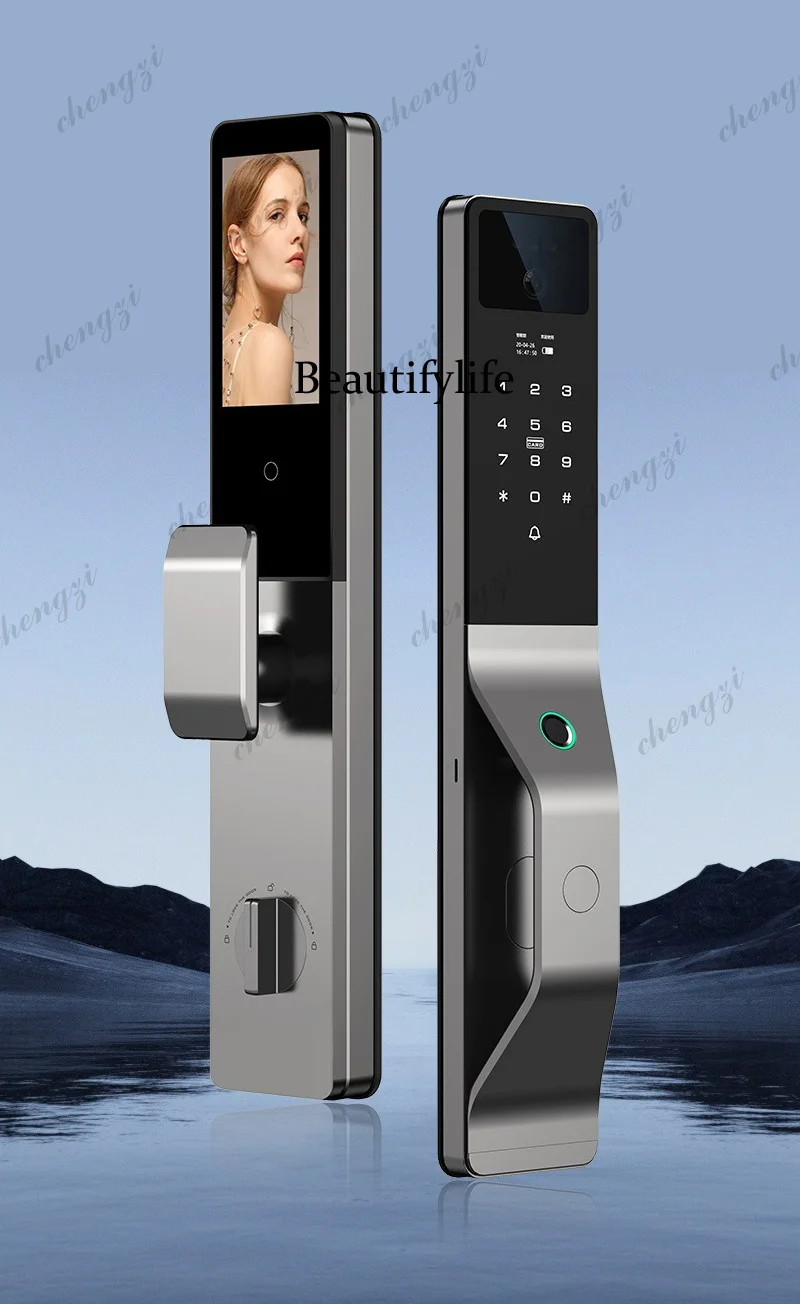 Automatic graffiti smart door lock, electronic, household fingerprint, smart door lock
