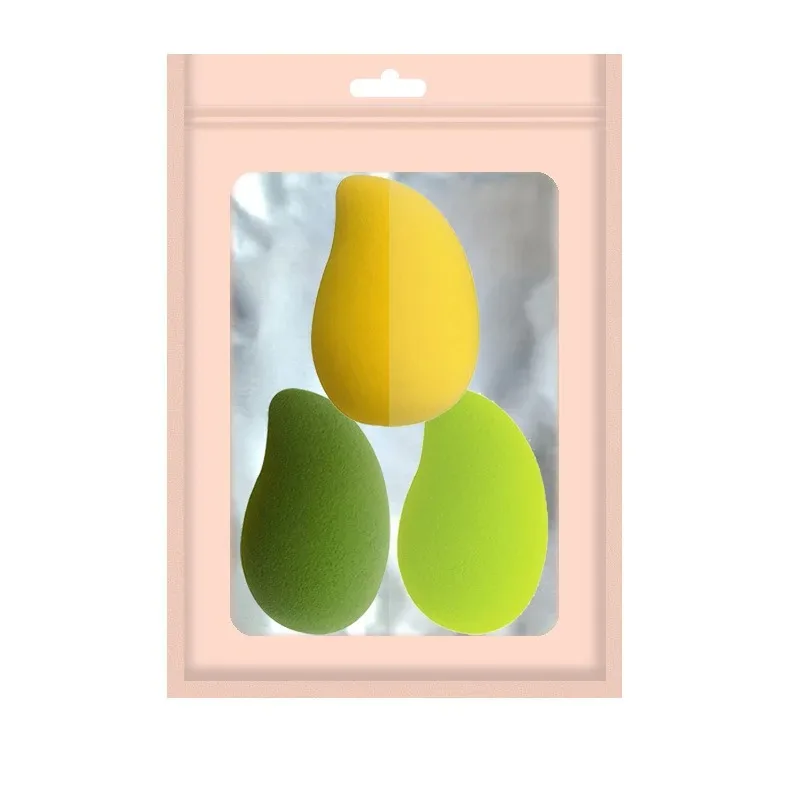 Batidora con logotipo personalizado, Mango con forma de Color, fruta Graient, Mango pequeño, aguacate, traje de maquillaje, esponja cegadora, cosmética, esponja lavable