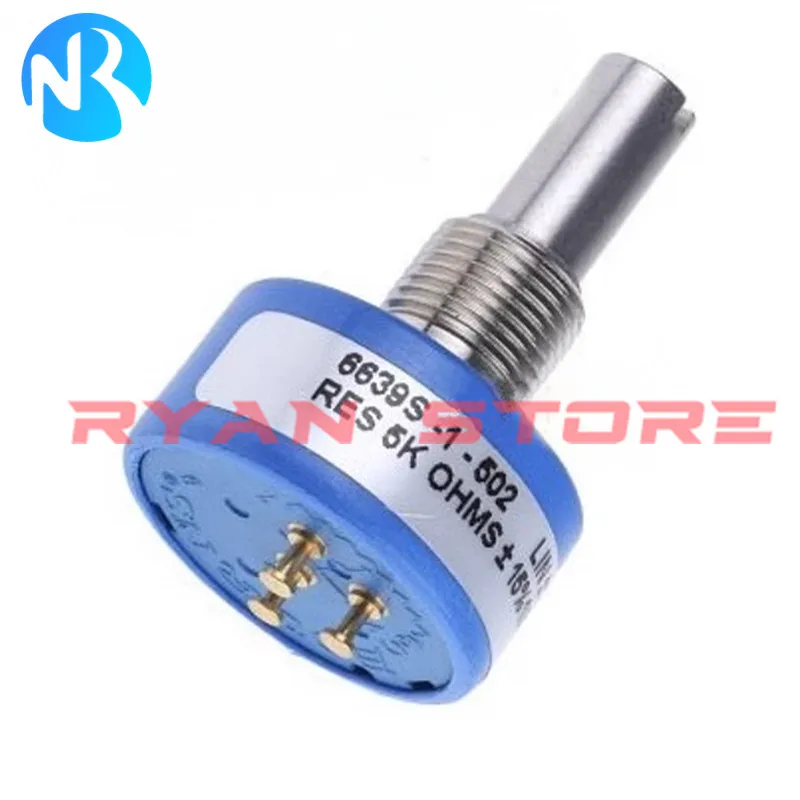 1PCS Continuous 360 Rotation Precision Potentiometer Switch Conductive Plastic 6639S-1 102 202 502 103 203 6639S 1 1K 2K 5K 10K