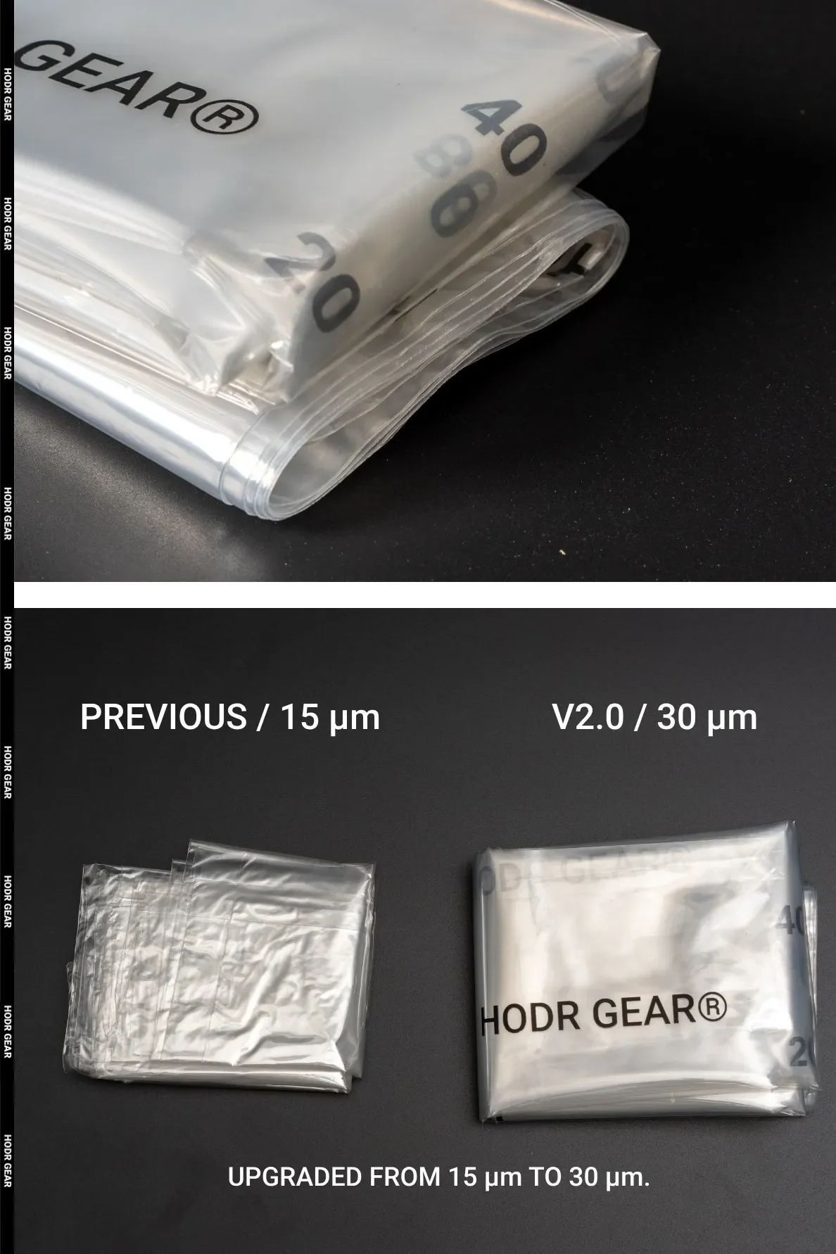 [HODRGEAR] Ultralight Polycro Pack Liner 2.0 – 2er-Pack Wasserdichter Rucksack-Liner 30μm Polyolefin-Folienrolle + Wickelverschluss 55×120cm – Detail 10