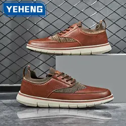 New Autumn Men's Sneakers Soft Men Casual Shoes Breathable Leather France Drop Shipping Men's Sneakers Lightweight Outdoor Shoes