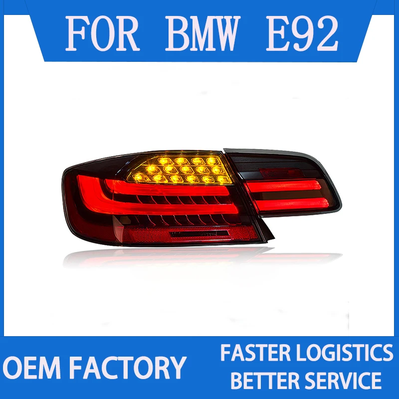 LED Tail Light Assembly for BMW E92 M3 330 335 2006-2012 Red Smoked Black for E92 Taillight with Sequential Turning Signal