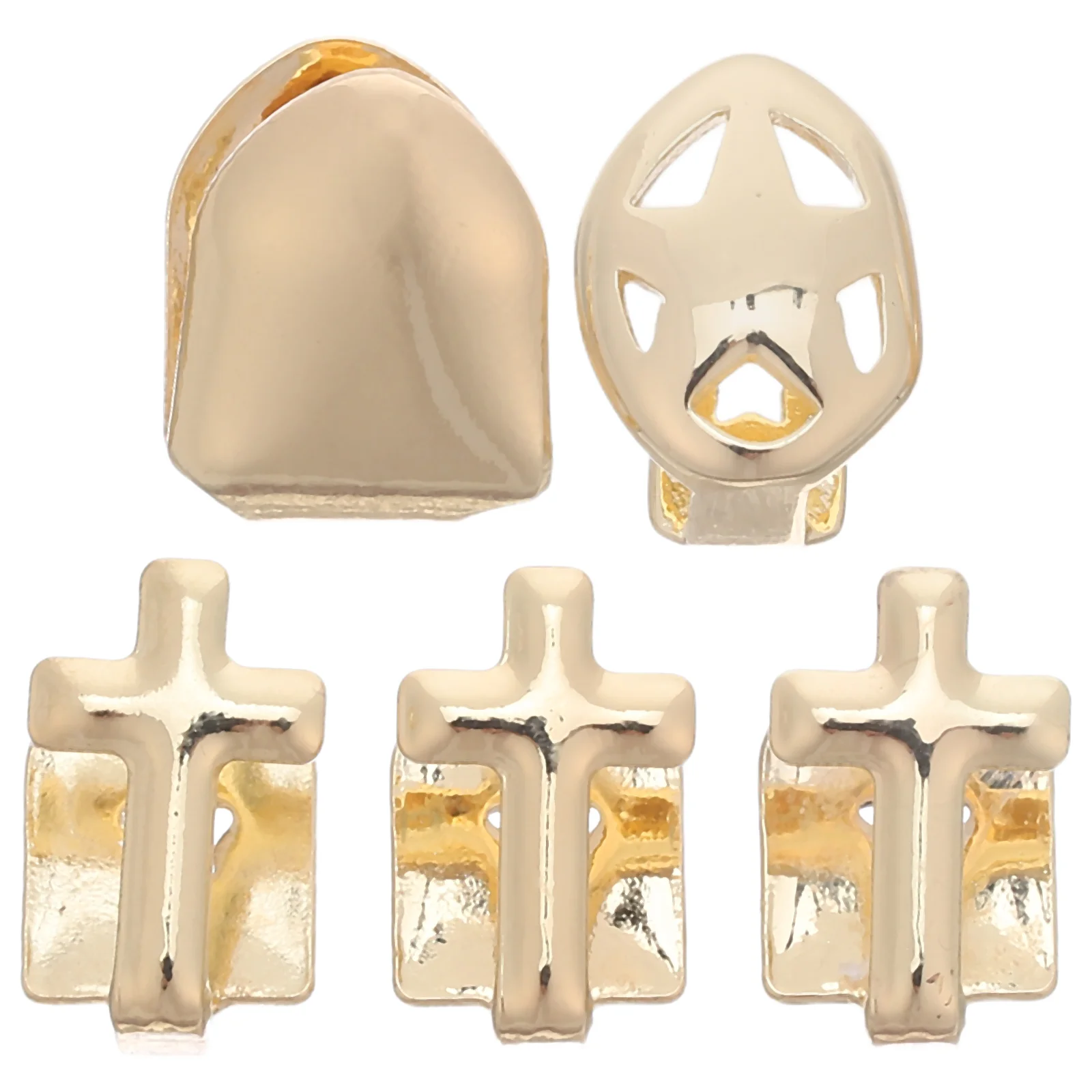 Parrillas para dientes de Hip Hop con cruz de cobre, joyería para disfraz de Halloween, gorros para dientes, accesorios para rapero, suministros para fiestas, joyería para dientes
