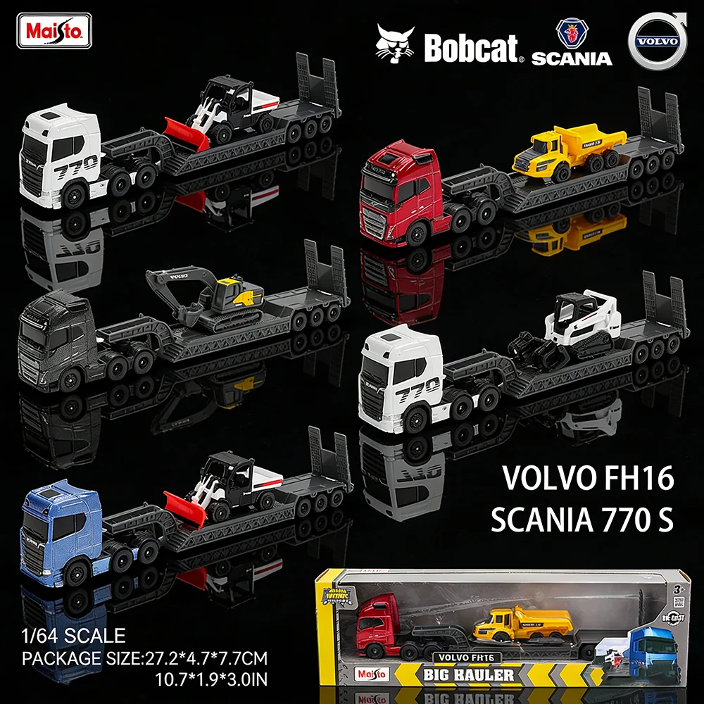Maisto 1:64 SCANIA 770 S Volvo Gabelstapler-Transportfahrzeug, Präzisionsmodell aus Druckguss, Modellautosammlung. Mehrere Ausführungen zur Auswahl.