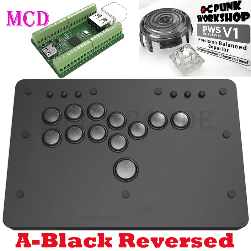 punk workshop mini hitbox v3 黒　レバーレス Punk Workshop Fighting Stick Controller Mini HitBox V3 SOCD
