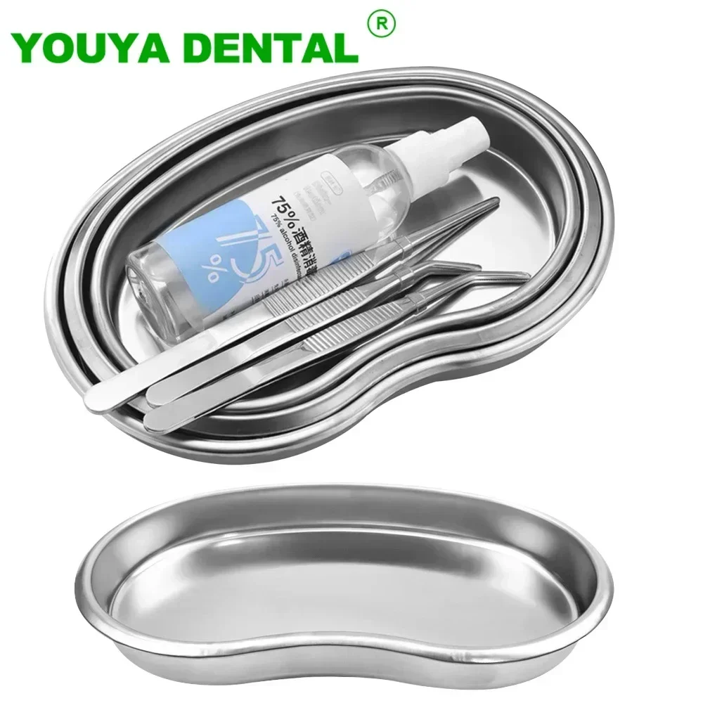 Stainless Steel Kidney Shaped Sterilized Tray Jar Pot Container Bottle Tweezers Medical Dental Surgical Cosmetic Tattoo Accesory