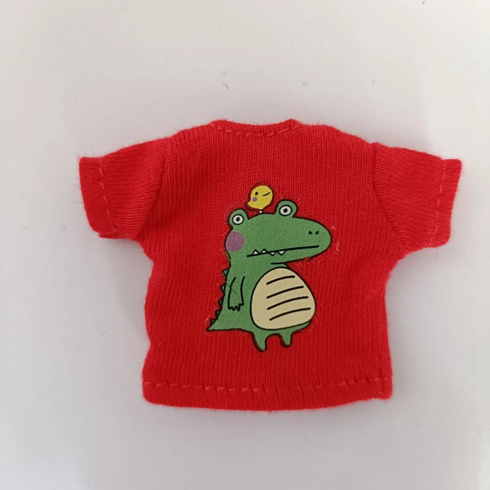 Nueva ropa OB11, camiseta con estampado de dibujos animados, Camiseta corta blanca/negra para ob11, obitsu11, molly, accesorios para muñecas bjd 1/12