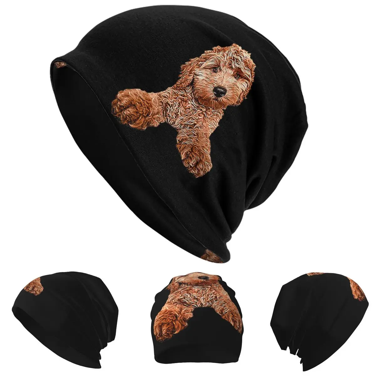 Cavapoo Labradoodle Goldendoodle Poodle Mix Unisex Beanies Caps Knitted Bonnet Hat Warm Autumn Winter Outdoor Skullies Hats