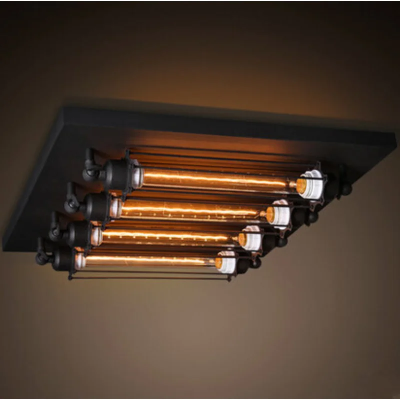 

Industrial retro ceiling lights long strip bulbs warm light wall decorative lights bedroom living room wall lamps