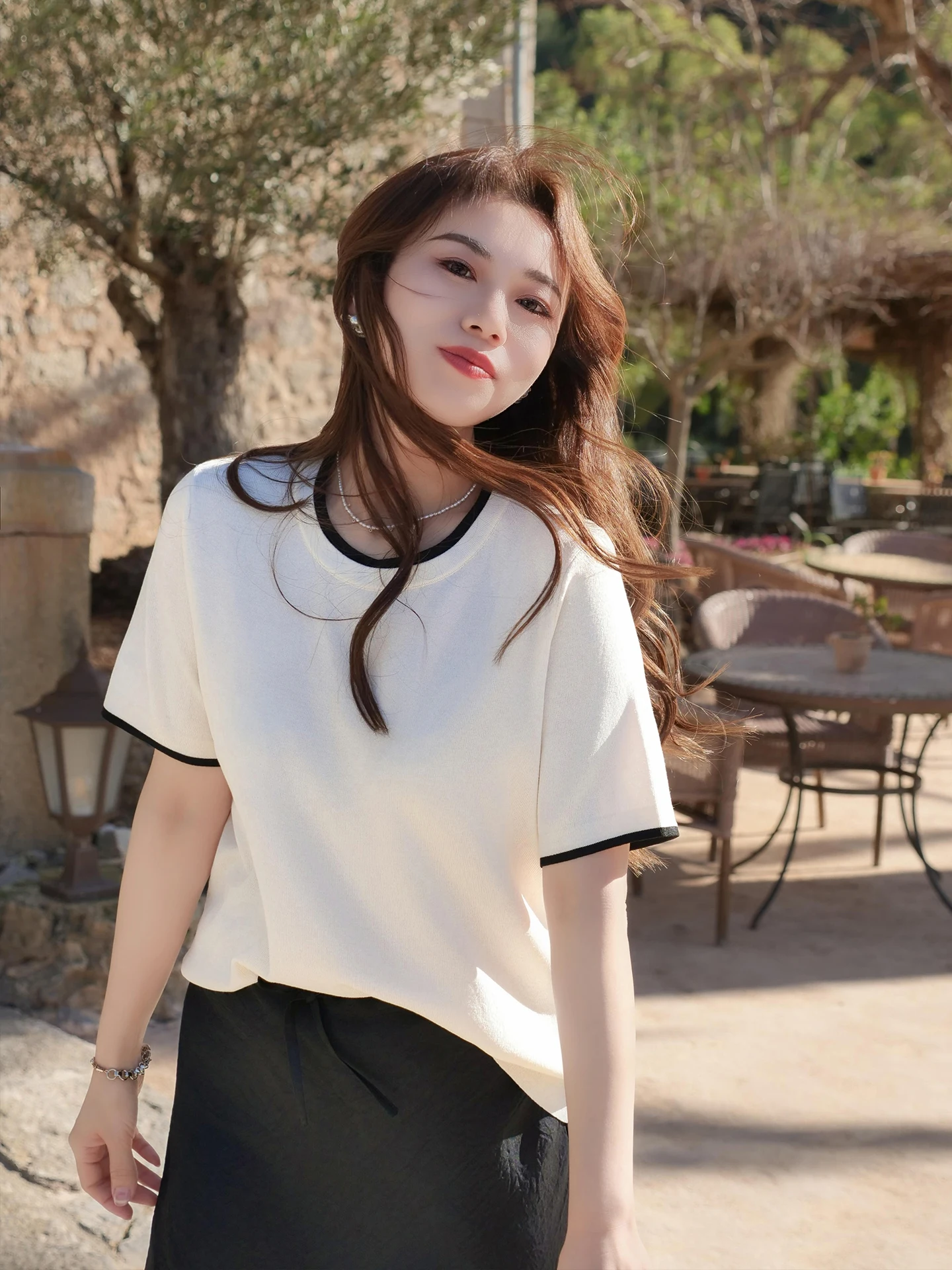 

Оригинальный женский топ ERINA больших размеров из ледяного шелка, вязаный, утягивающий, простой, базовый, с коротким рукавом, в повседневном стиле, свободного кроя