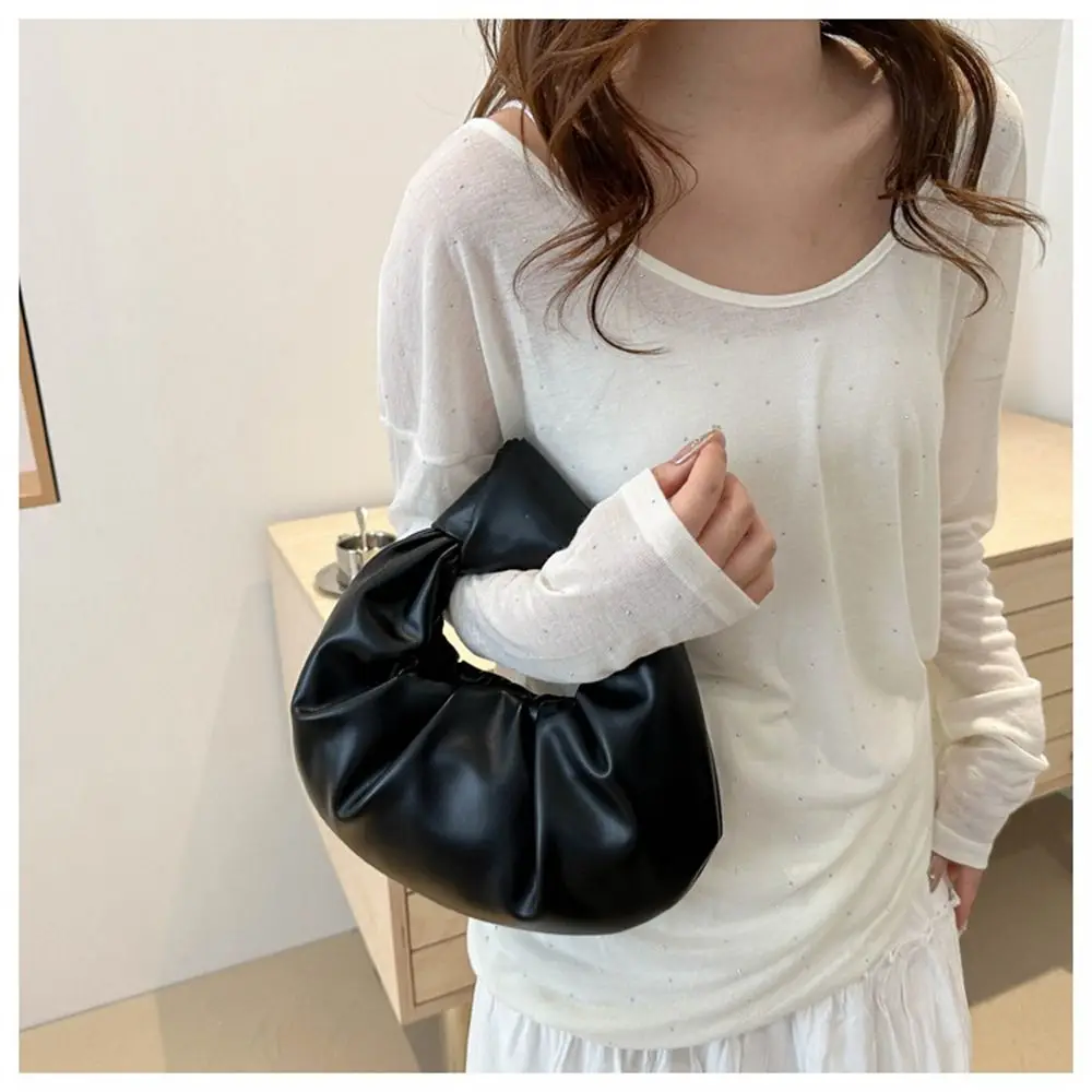 Casual PU Leather Shoulder Bags Lightweight Solid Color Totes Large Capacity Handbags for Women Girls