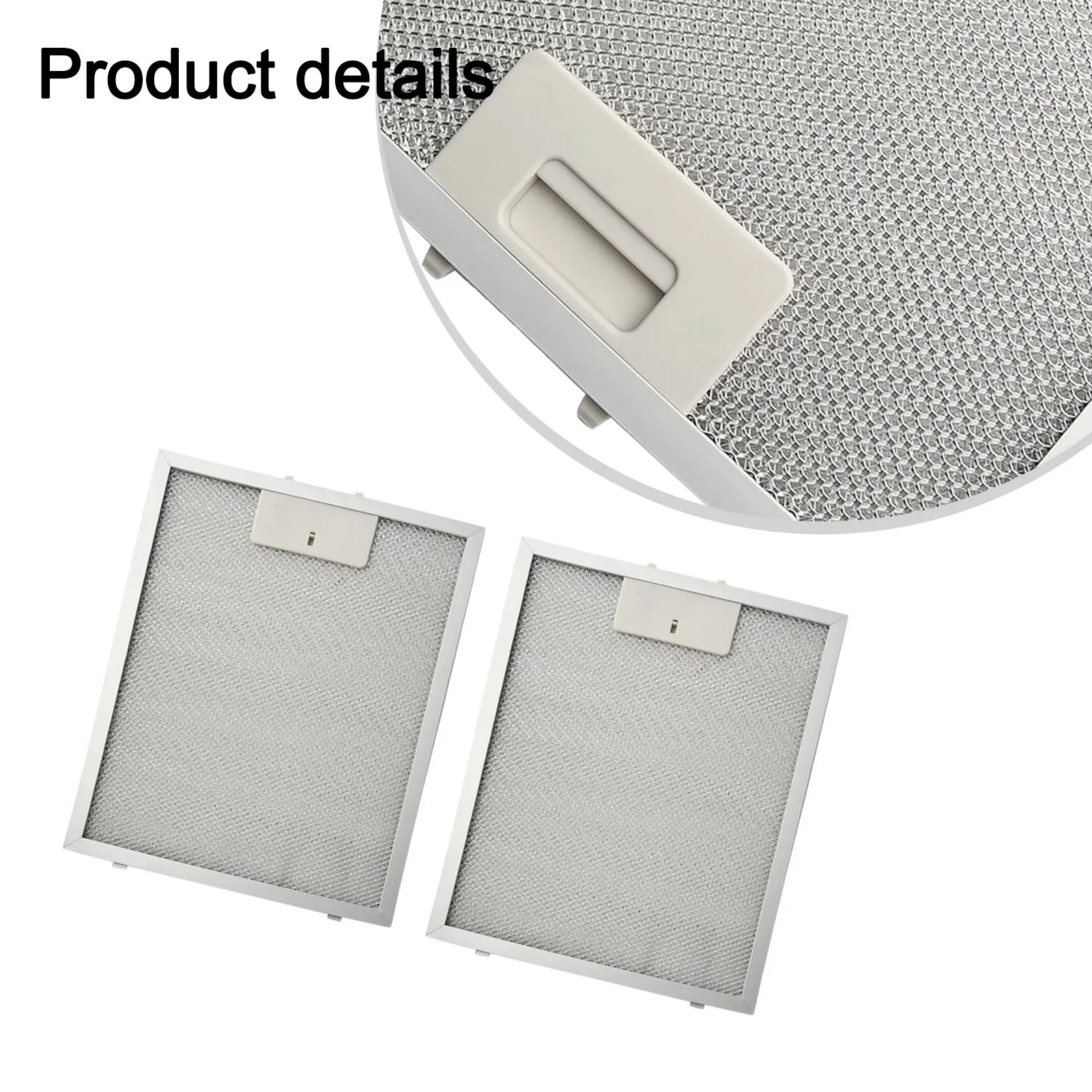 Efficient Grease Trapping 2PCS Aluminum Cooker Hood Filters Silver Metal Mesh Extractor Vent Filter 300x240x9mm