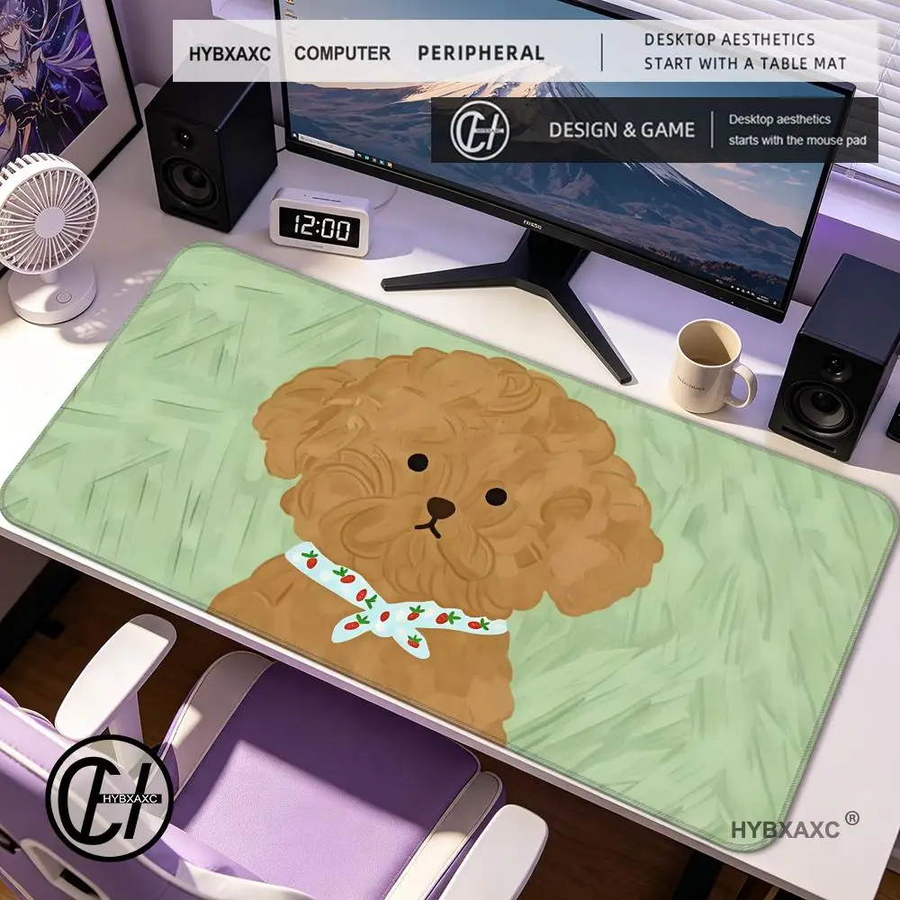 Коврик для мыши HYBXAXC Cute Sherry Small Puppy Dog, нескользящий, с фиксированным краем, для ПК и ноутбуков, резиновый, для клавиатуры, игровой настольный коврик