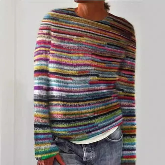 3D Print Women Sweater Pattern Pullover Casual Loose Knit Top Sweaters