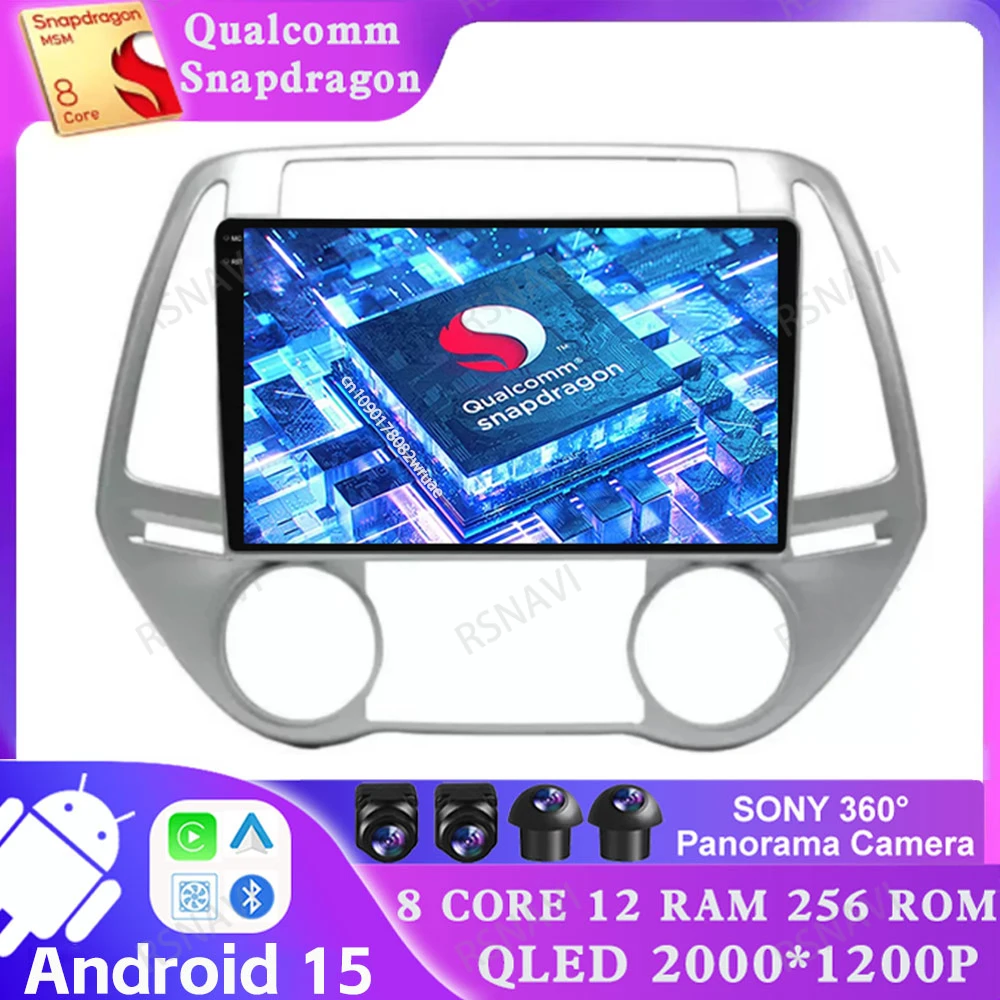 

Android 15 For Hyundai I20 2008 - 2012 Wireless Carplay Auto GPS DSP Viedo Player 4G LTE Car Radio BT Head Unit Navigation DVD