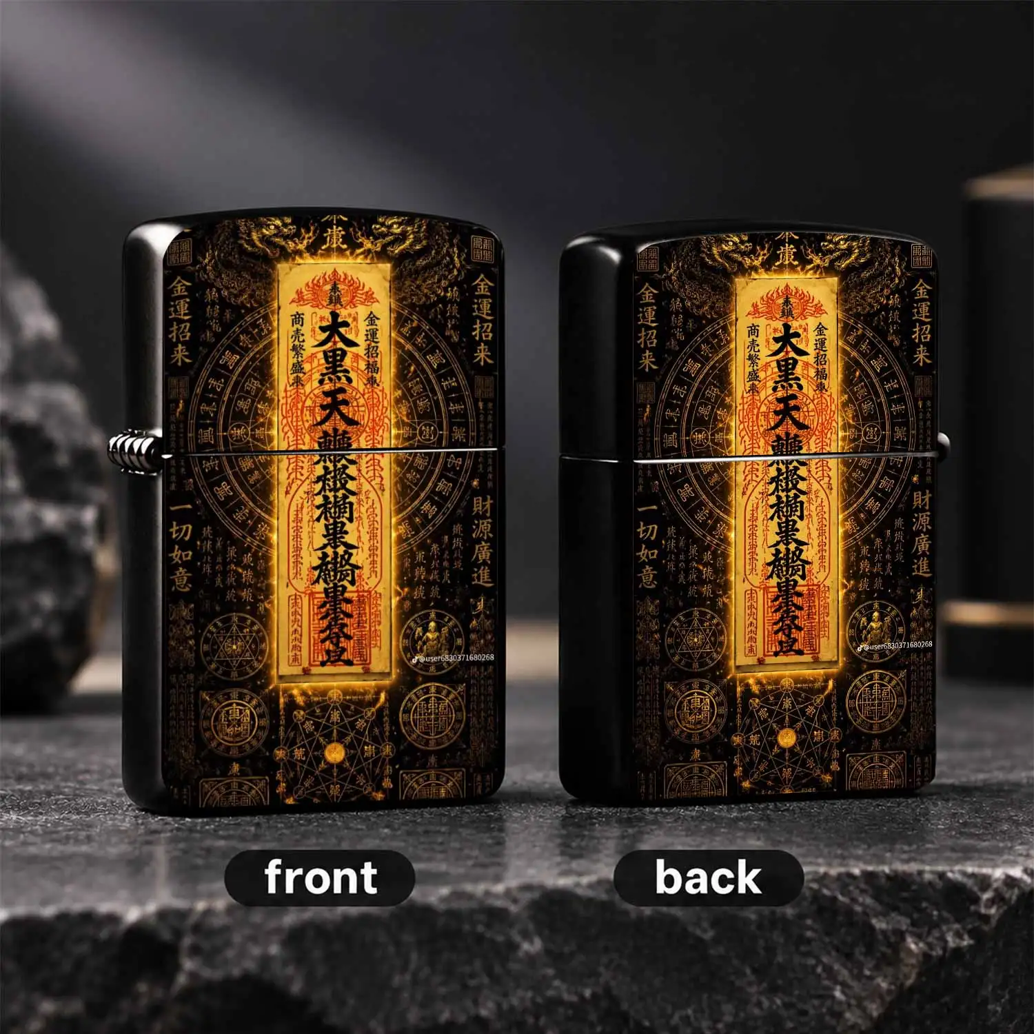 Eastern Style Style Auspicious Talisman Lighter, Black Deity Wealth Attracting Design, Full Scene Adapt For Daily Business Travel, Prosperity Good Luck Fortune, Ideal Gift Personal Use Decor Accessory A Humorous And Interesting Lighter