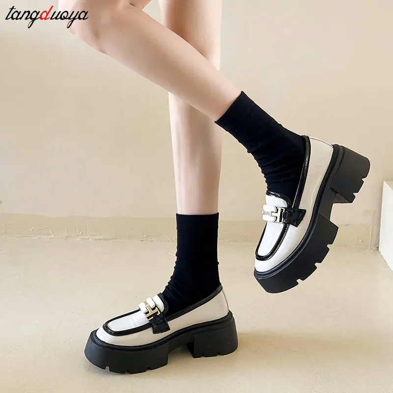 Lolita Shoes Women Japanese JK Uniform Shoes Women Vintage Thick Heels Oxfords Shoes Platform British Style Mary Jane Shoes