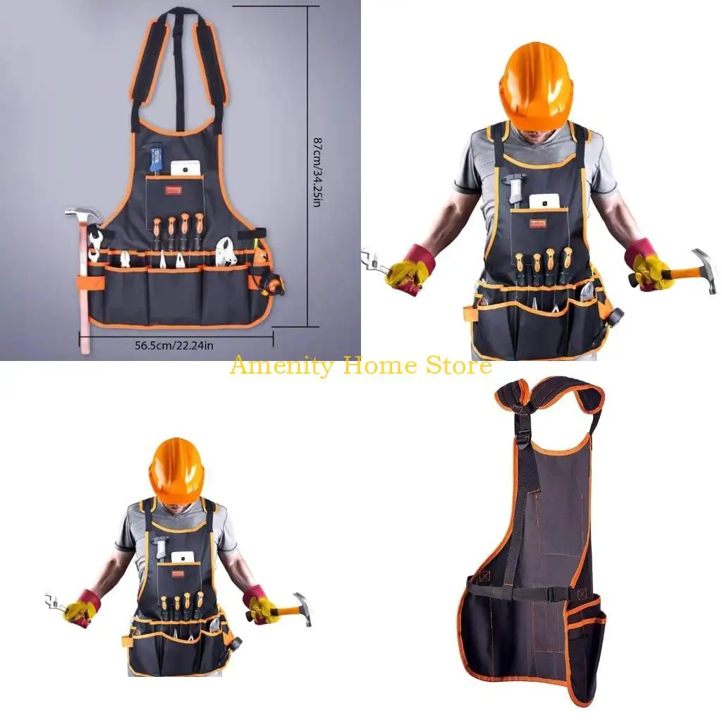 

F26C Tools Storage Apron Tool Backpack Work Bag for Gardening Craft Mechanic Repair Oxford Cloth 95x55cm