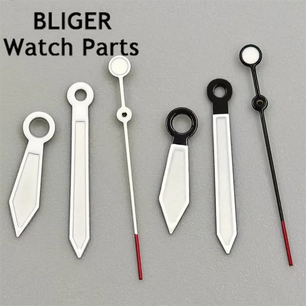 BLIGER стрелки часов черно-белые стрелки часов C3 зеленые светящиеся подходят NH35 NH36 NH38 механизм пилотные часы модификация аксессуары