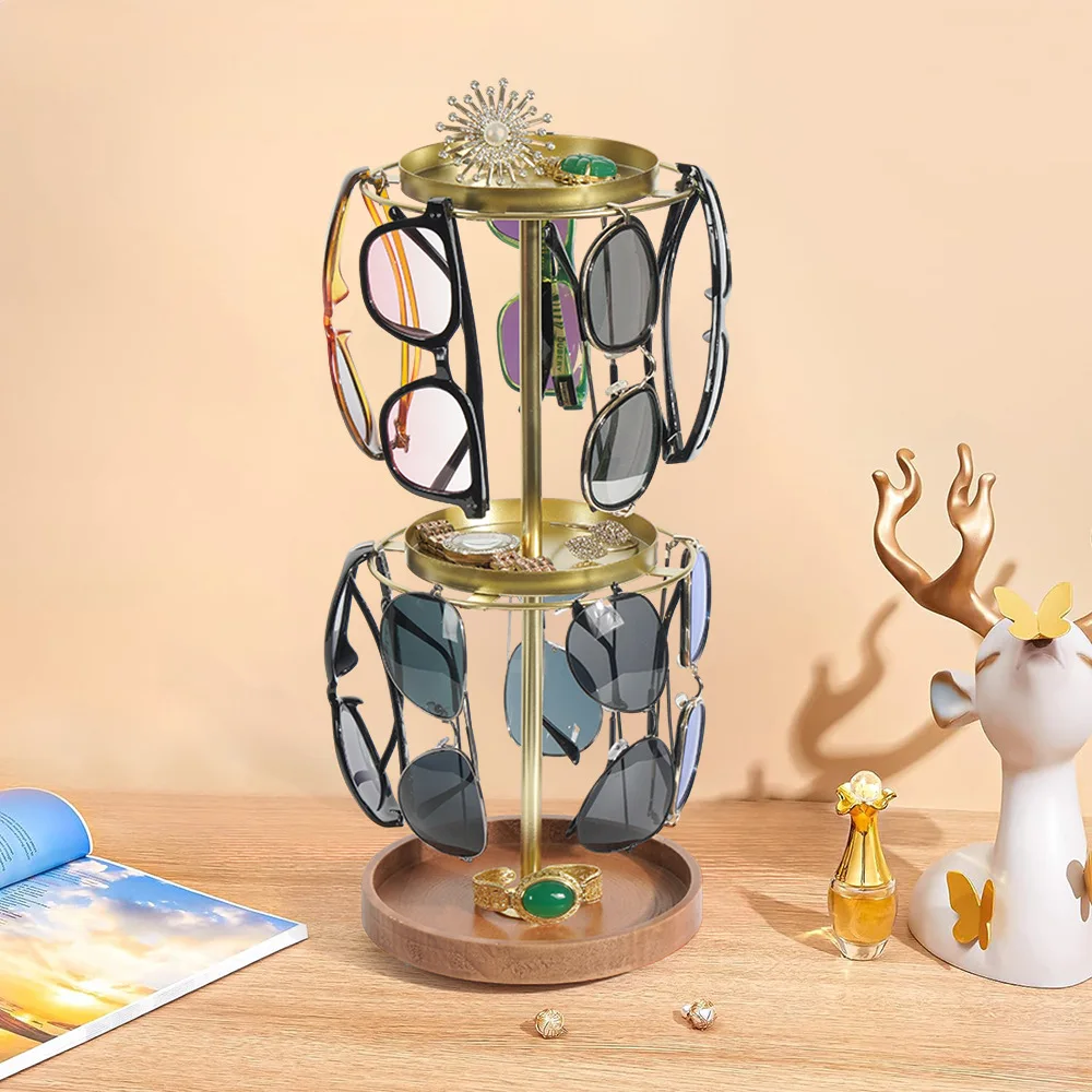 حامل تخزين مجوهرات مستحضرات التجميل لعرض التجميع متوفر في المخزون حامل عرض النظارات الشمسية الدوار الجديد #3