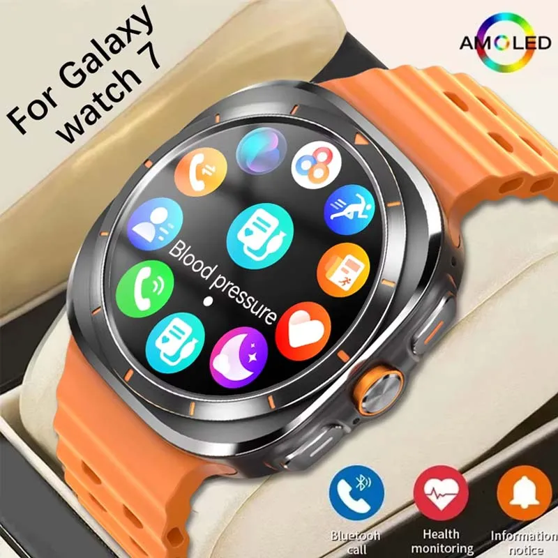 

For Samsung Galaxy Watch 7 Ultra GPS Compass Smart Watch Outdoor Sports Man AMOLED BT Call IP68 Galaxy 6 Upgraded Smartwatch Men