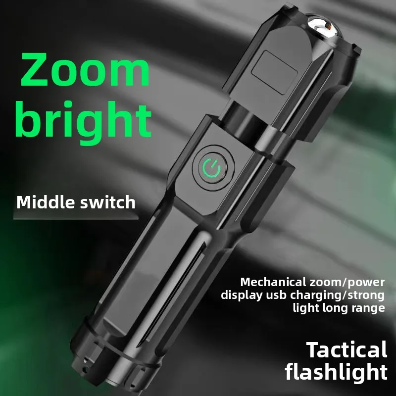 Rechargeable Ultra Bright LED Flashlight Strong Light Portable Durable for Home and Outdoor Use Long-Range Flashlight