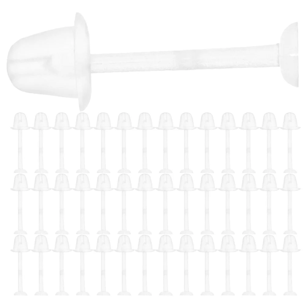 

300Pcs Earring Backs Stopper Plastic Earring Studs DIY Ear Piercing Jewelry Clear Backings for School Office Sports Trendy Tiny
