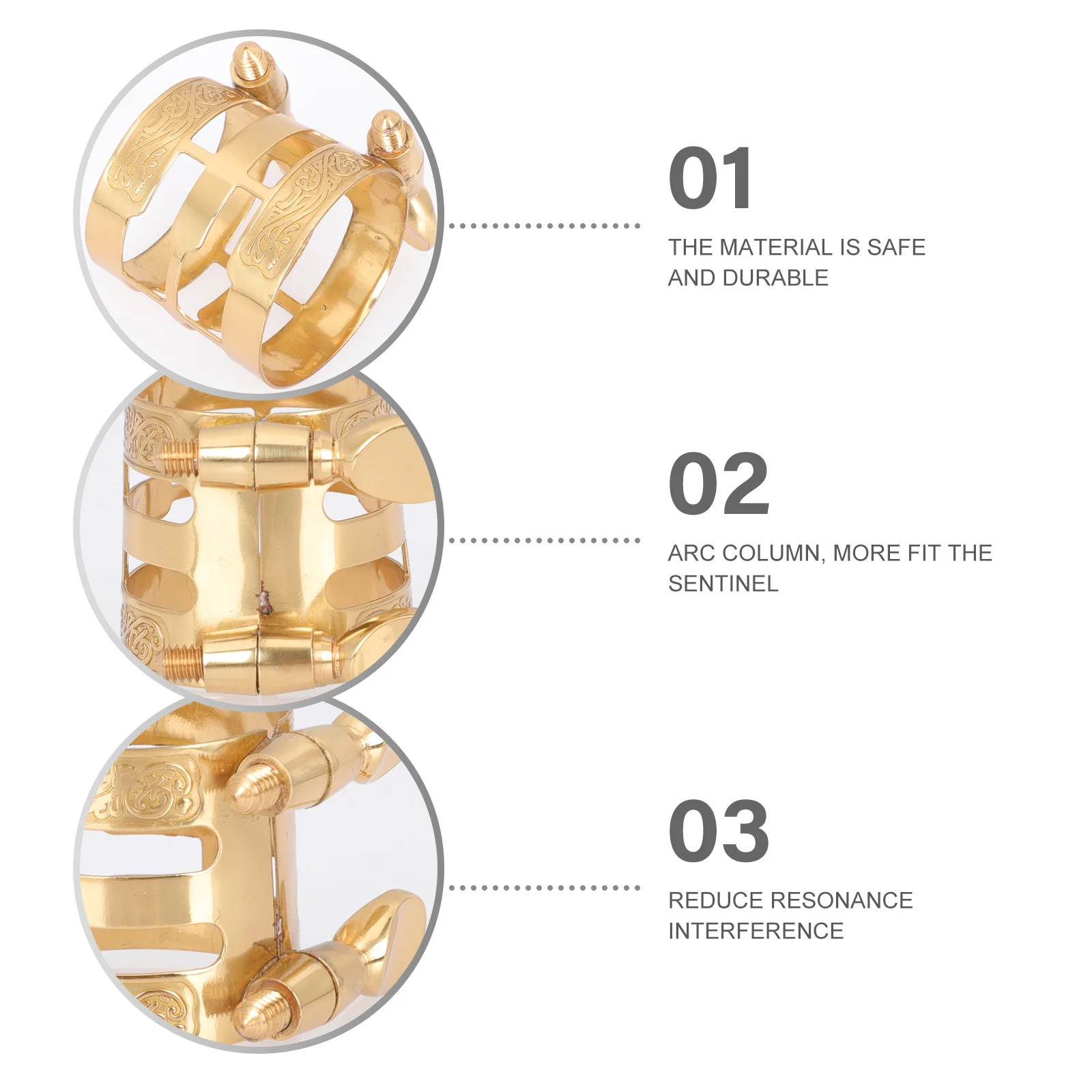 

Durable Metal Saxophone Ligature Clip Adjustable Practical Sax Reed Clip Professional Wind Instrument Accessory
