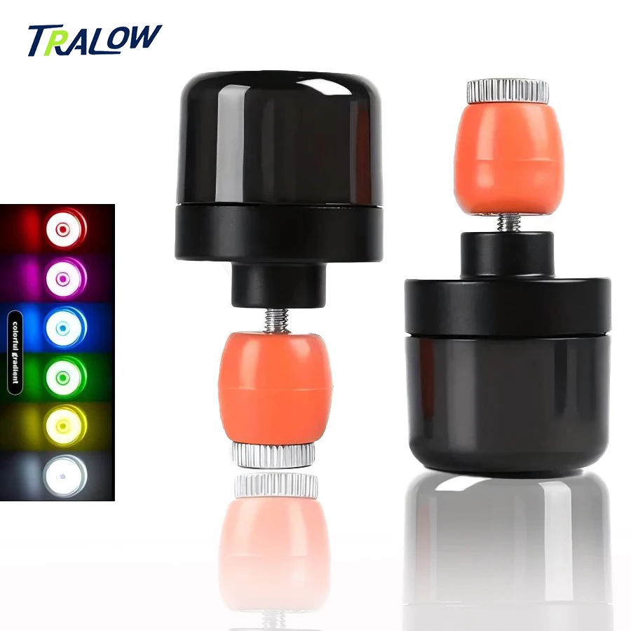 TRALOW Bike Handlebar End Plugs Light,7 Colors Changing Bicyclefor Night Ride,Ultra Bright LED Rear Lights with USB Rechargeable