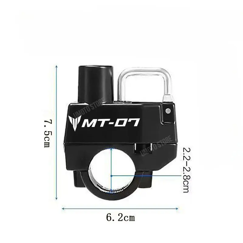 Portátil Anti-Theft Motocicleta Capacete Lock, trava de segurança, Scooter elétrico, bicicleta guiador, Mount Locks, MT07