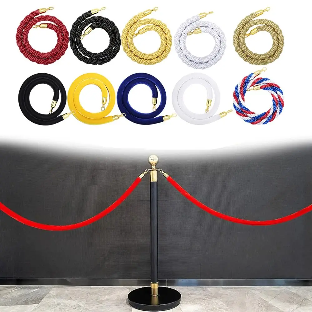 1.5m Long Flannel Sling Twisted Lining Barrier Rope Soft and Smooth Crowd Control Queue Line Barrier Rope